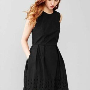 Gap Black Laser Cut Fit and Flare Dress